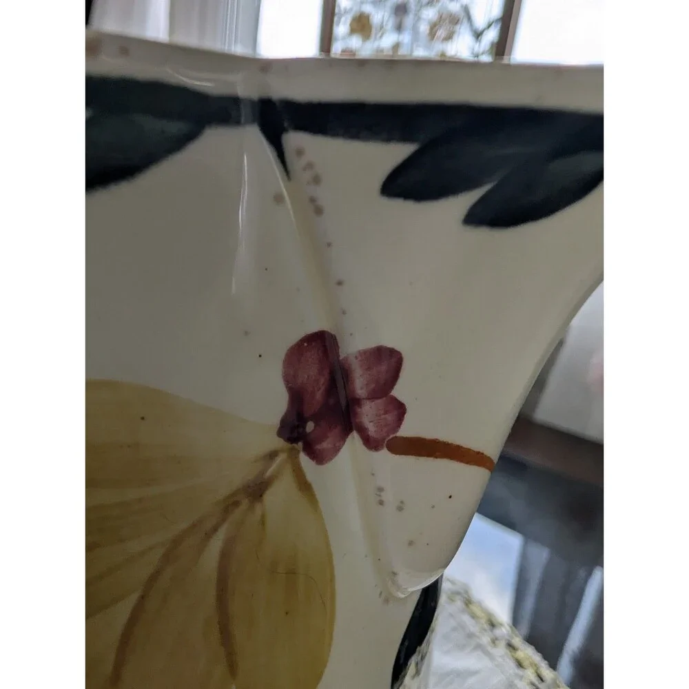 Societe Ceramique Maestricht Pitcher Antique 1920's Dutch Holland Floral 6.25